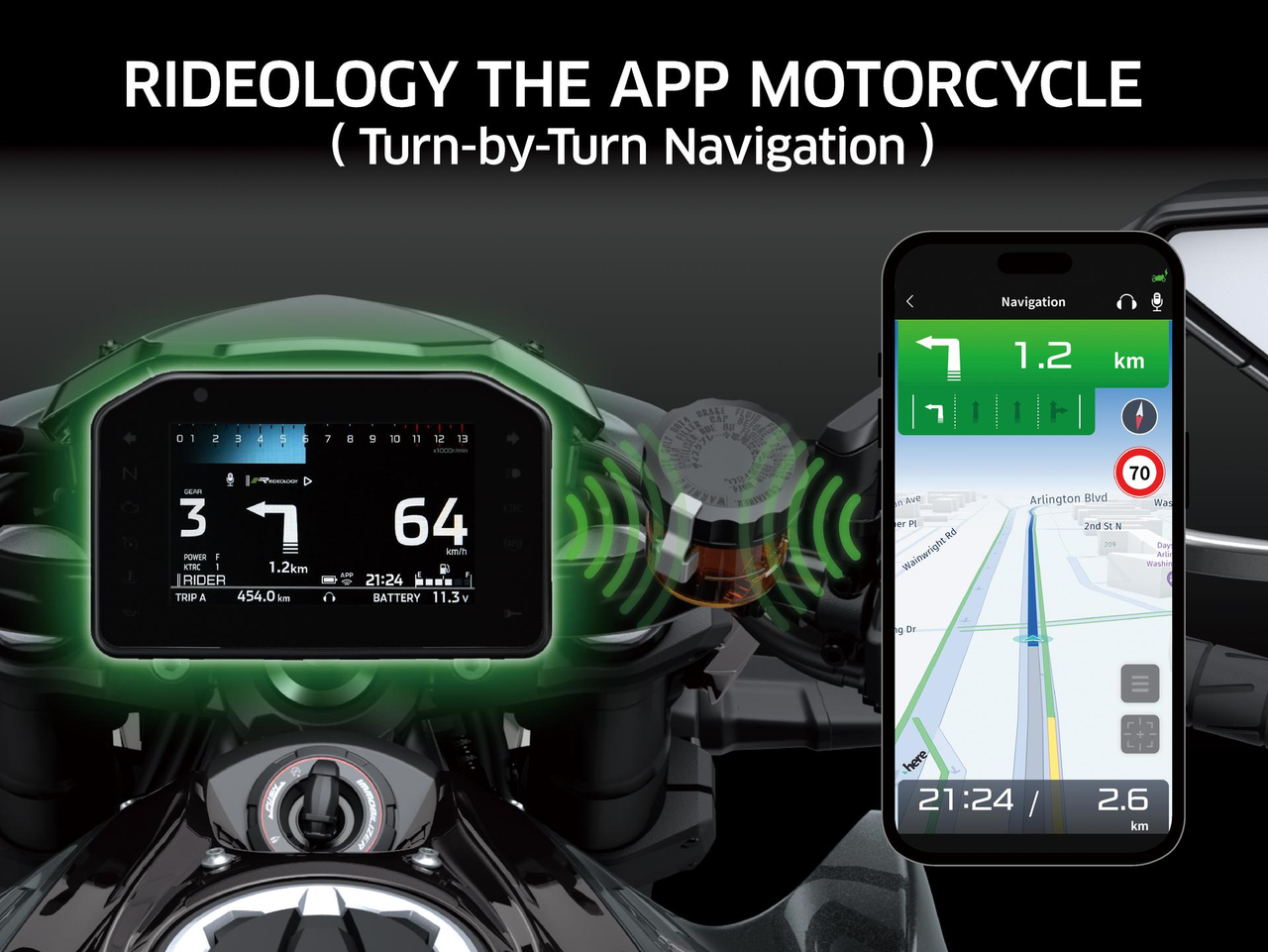 Instrumentação de 5” com conectividade para smartphone