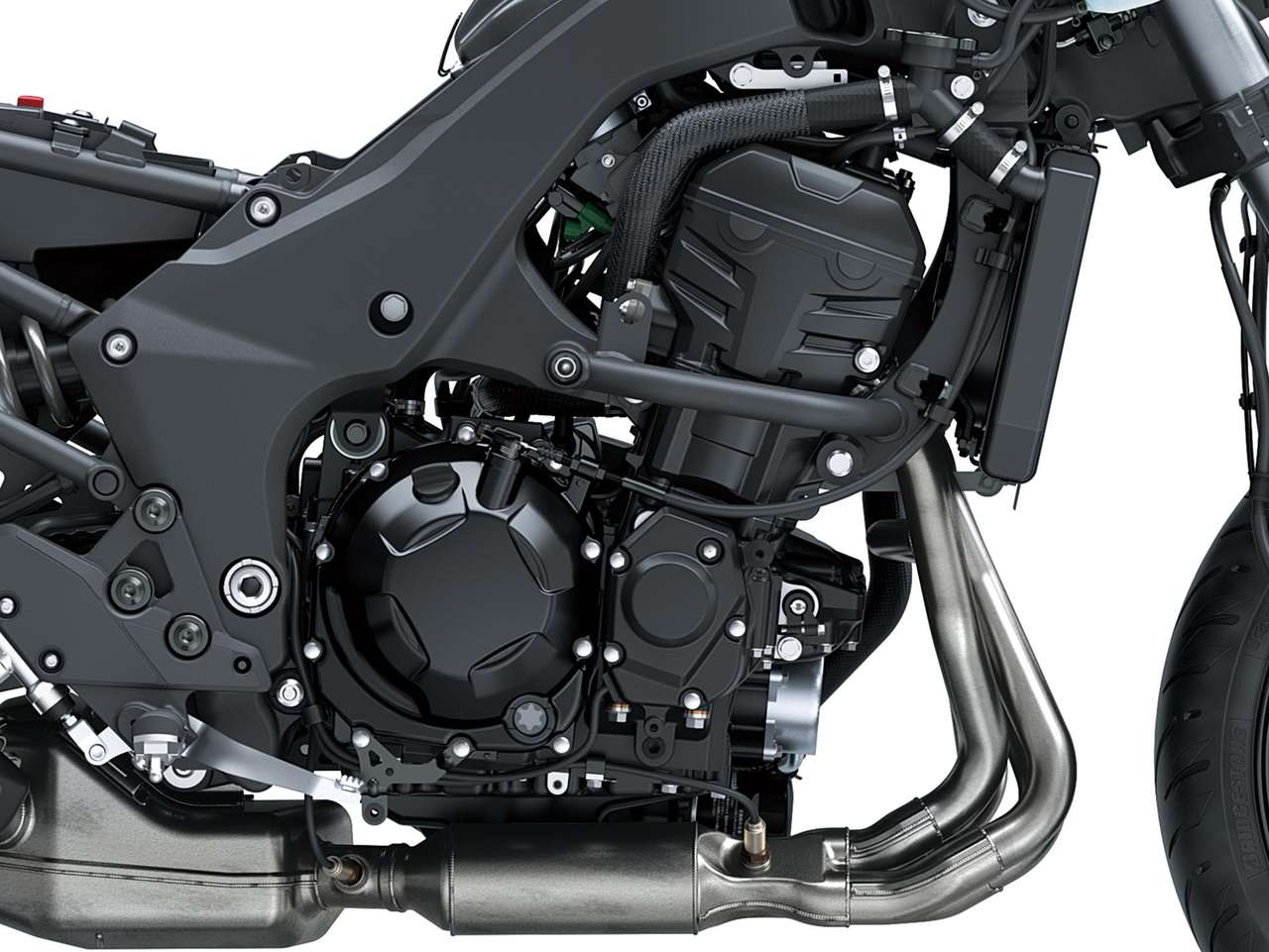 Motor de quatro cilindros em linha com potência adicional